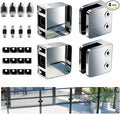 4-Pack Square Glass Clamps, 304 SS, Mirror Polished (LIUCHONGYANG99)
