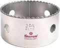 Starrett Diamond Grit Hole Saw, 3-5/8" Dia, 1-5/8" Cutting Depth | Ideal For Drilling Small Diameter Holes, 5/8-18 Thread Size, A2/A10 Arbor, 1-5/8" Cutting Depth, Silver Finish, KD0358-N
