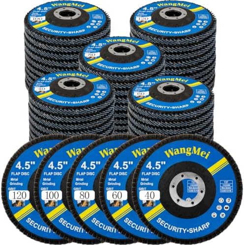 50 Pack Flap Discs 4 1/2 for Angle Grinder, 7/8" Arbor