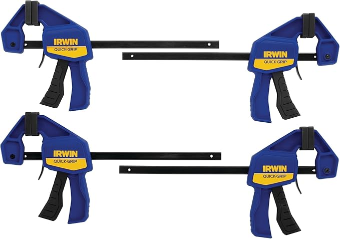IRWIN Bar Clamp, 6", 8 Pack | QUICK-GRIP | One-Handed | Mini