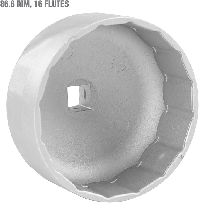 OEMTOOLS 25453 BMW/Volvo 86.6 mm Oil Filter Cap Wrench, 16 Flute Oil Filter Wrench, Oil Filter Cap Removal Tool for BMW N52, N54, N55 & N63 Engines and Volvo Models, 3/8 Inch Drive
