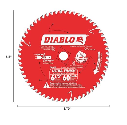 Freud D0660A Finish Circular Saw Blade, 6-1/2-In. x 60T - Quantity 10