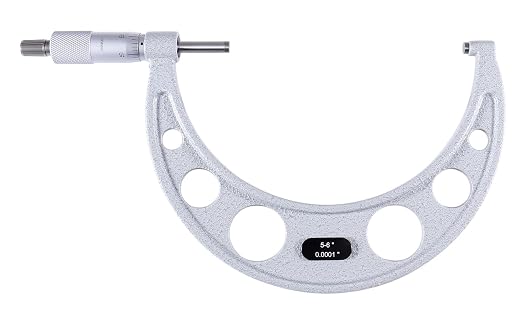Accusize Industrial Tools 5-6'' by 0.0001'' Ultra-Precision Outside Micrometer, Eg00-0006 | 5-6", Ultra-Precision, Carbide Tipped, M-Type, Resolution 0.0001", Ratchet Friction Thimble, Solid Storage Case