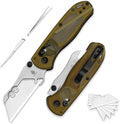 Kizer Uti Bear(New Dual-screw Version) Folding Utility Knife, Clutch Lock Box Cutter EDC Pocket knife with 5PCS Razor Blades, Pocket Knives with Pocket Clip for Men Women V3619JA4