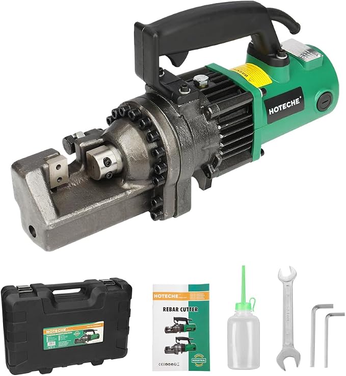Hoteche 7/8-Inch Electric Hydraulic Rebar Cutter – 1350W Portable Steel Bar Cutting Machine, 20-Ton Pressure, 3.5s Fast Cut, 120V Corded Electric Rebar Cutting Tool for 4-22mm Steel Rods