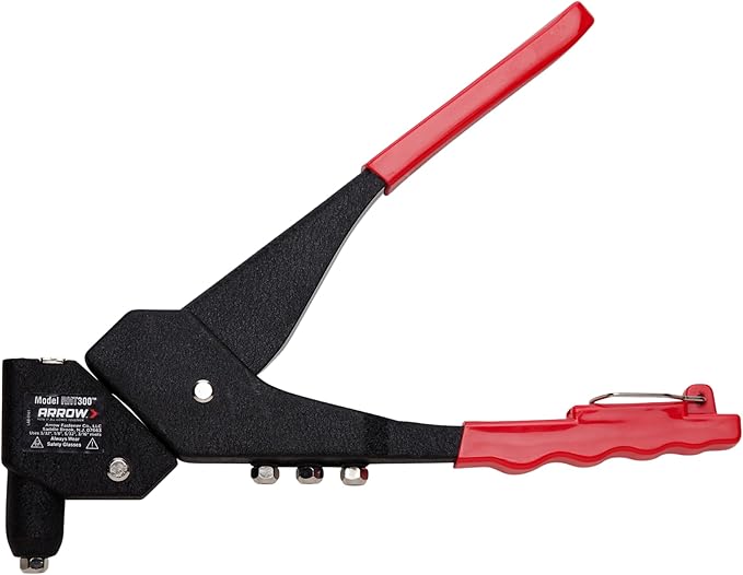 Arrow RHT300 One-Handed Swivel Rivet Tool, Manual Riveter for Metal, Fabric, Leather, and Auto Repair, Uses 1/8-Inch, 3/16-Inch, 5/16-Inch Rivets