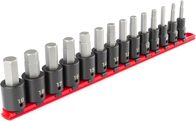 TEKTON 1/2 Inch Drive Hex Impact Bit Socket Set, 14-Piece | SIB92101