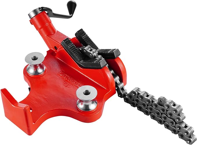 VEVOR Heavy-Duty Pipe Chain Vise, 1/2" - 8" Pipe Capacity, 34.6" Rugged Chain & Cast Iron Base, Industrial-Grade Pipe Clamping for Plumbing, Automotive Repairs, Metalworking