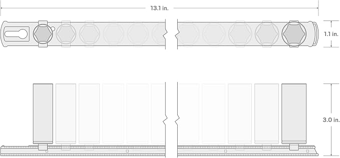 TEKTON 3/8 Inch Drive 6-Point Socket Set, 12-Piece | SHD91106 | (8 - 19 mm), Deep, Socket Rail