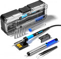 Soldering Iron Kit, 90W 110V LCD digital soldering gun，12-in-1 Soldering Iron Kit Tool，Temperature adjustable from 180-480°C，5 soldering tips，soldering wire，soldering paste，soldering pump