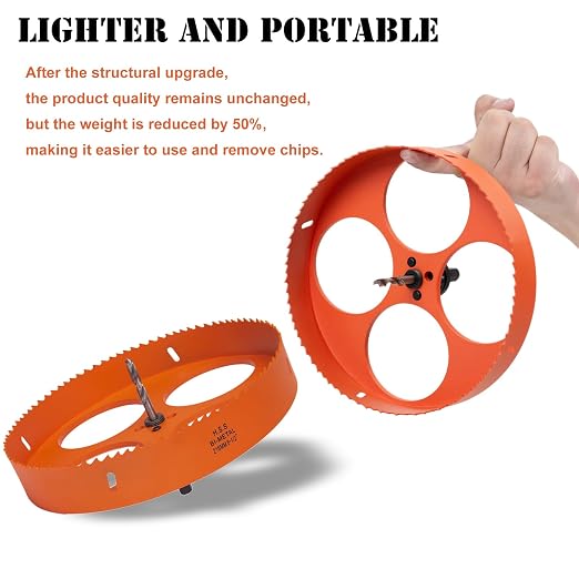 8-1/2 Inch Hole Saw with Arbor for Metal Wood Plastic, 8.5 in Bi-Metal Hole Cutter for Different Project with Smooth and Flat Drilling Edge, Fast Chip Removal, Lighter and Portable