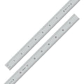 PEC Tools Metal Ruler, Machinist Rule with Satin Chrome Finish, Decimal/Metric Graduation (1/10", 1/100", 1mm, 0.5mm), 18"/450mm Flexible Steel Ruler, Trusted by Professionals, Made in USA