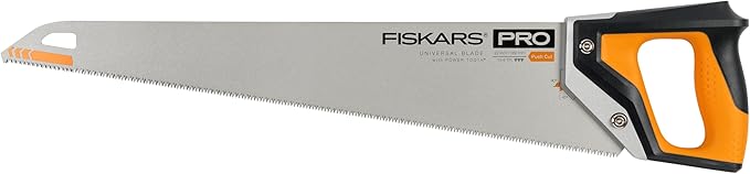 Fiskars Pro 22" Hand Saw, PowerTooth Steel Blade, Universal Hand Saw with Oversized Handle, High Speed Blade RapidStart Technology