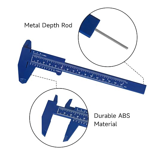 Ultrassist Plastic Vernier Caliper (2pcs), 150 mm Mini Plastic Caliper for School Student, Portable 0-6 Inch Measuring Tools, Sliding Gauge