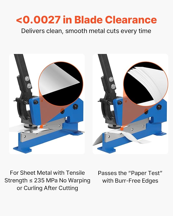 VEVOR Manual Metal Shear, 5 in, Hand Plate Sheet Metal Processing, HS-5 Benchtop Cutter with Q235 Material, for Crafts Thick Steel Crafting, Heavy Duty Roll Press Machine for Builders, DIY Enthusiasts