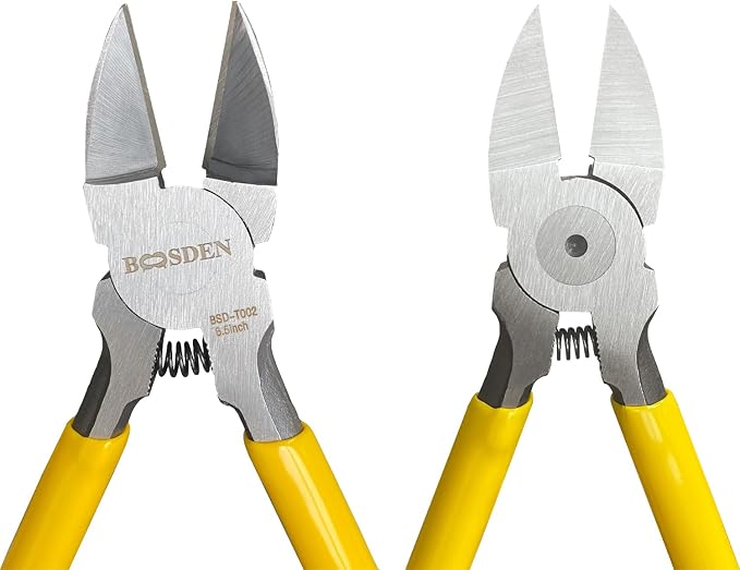 BOOSDEN Wire Cutter,6.5 inch Side Cutters,Spring Loaded Wire Cutters for Crafting,Flush Cutter,Ultra Sharp for Jewelry Making,Flush Cut Pliers,Dikes Wire Cutters,Floral Wire Cutter,Snips