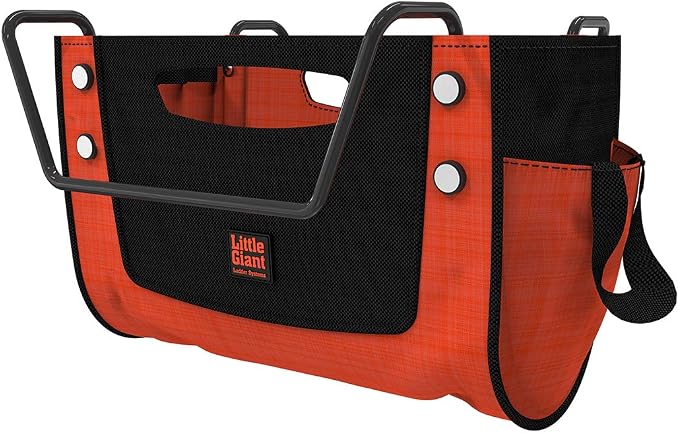 Little Giant Dark Horse 2.0, 17ft Multi-Position Fiberglass Ladder, 300 lbs Weight Rating, Cargo Hold Tool Pouch