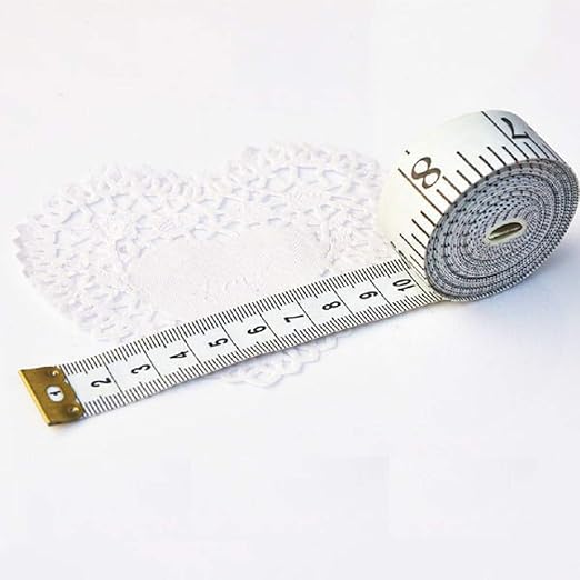 GDMINLO Soft Tape Measure Double Scale Body Sewing Flexible Tailor Craft Vinyl Ruler for Weight Loss Medical Body Measurement, Has Centimetre Scale on Reverse Side 60-inch（White）