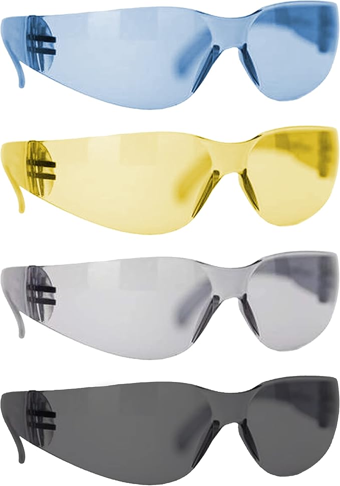 BISON LIFE Clear Safety Glasses – ANSI Z87.1 Scratch & Impact Resistant Wrap Around Eye Protection Goggles for Men & Women