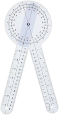 Goniometer 12 inch 360° Clear Protractor Physical Therapy, for Medical Range of Motion Measurement Angle Ruler and Protractors Bulk for Classroom