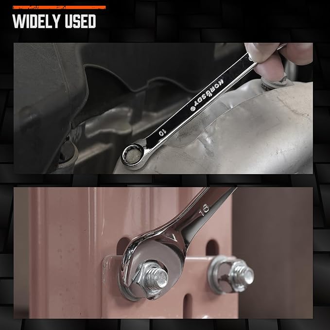 HORUSDY 12-Piece Metric Wrench Set | Combination Wrench Set with Organizer | 12 Point | 8mm - 19mm | Chrome Vanadium Steel