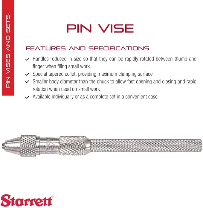 Starrett Pin Vise, .010-.040" Range