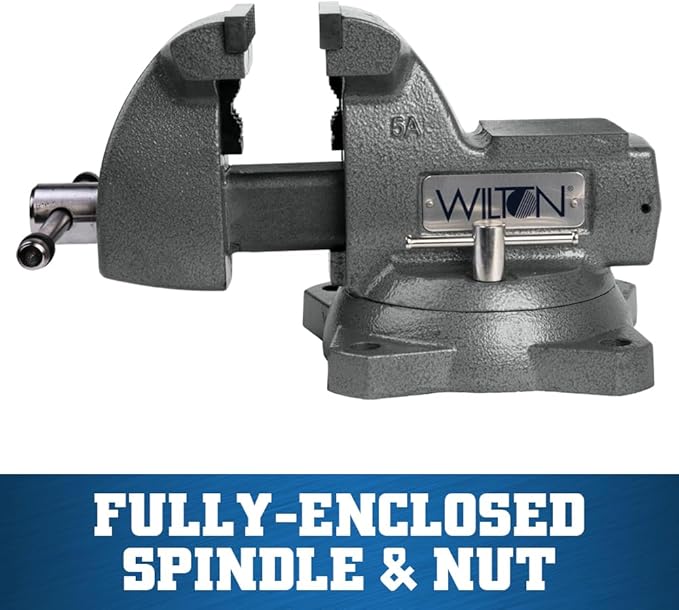 Wilton Mechanics Bench Vise, 5" Jaw Width, 5-1/4" Jaw Opening, 3-3/4" Throat (Model 745)