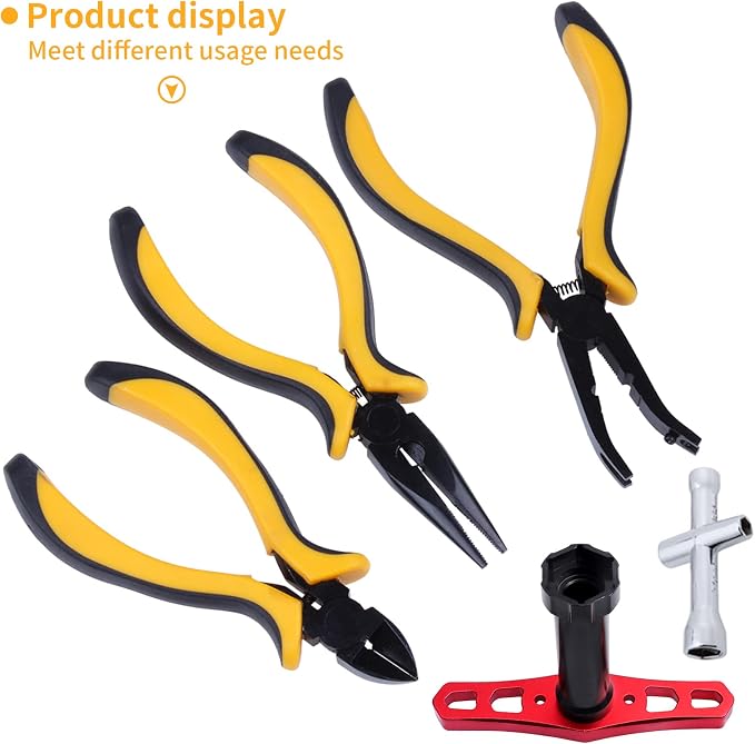 RC Tool Kit & Screw Kit Hardware Set (Flat, Phillips, Hex), Pliers, Wrench, Repair Tools for Quadcopter Drone Airplane Accessories Compatible with Traxxas Arrma Axial Redcat Losi Models