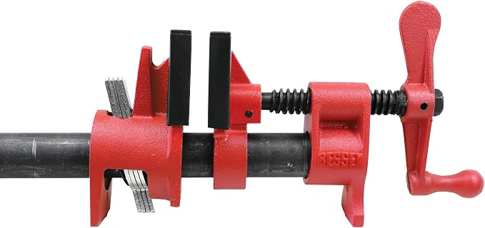 BESSEY PC34-2, 3/4 In. Traditional Style Pipe Clamps - Incredibly Versatile, Easy To Assemble, Indespensable Workshop Clamp For Woodworking, Carpentry, Home Improvement, and DIY Projects