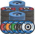 EXKRAEFT Flap Discs 4 1/2 for Angle Grinder, 50pcs Grinder Sanding Disc