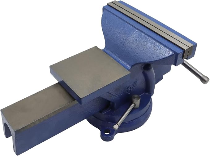 Nakkaa 8 Inch Heavy Duty Cast Iron Bench Vise 360° Swivel Lock Base