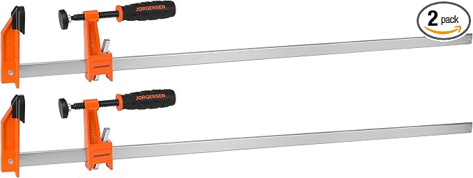 Jorgensen 36-Inch Bar Clamp Set, Heavy Duty Steel Bar Clamps for Woodworking, Wood Clamps with 1000 lbs Load Limit, 2-Pack