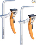 POWERTEC 71542V Quick Release Ratcheting Table Clamp for MFT and Guide Rail System, 7" Capacity (178mm) x 2-3/8" Throat Depth, 2 PK