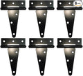 HLMOptimo Heavy Duty T Hinge Tee T Strap Shed Gate Barn Fence Door Hinge Wrought Rustproof Black (6 pcs, 4 inch)