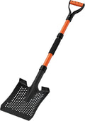 Beach Sand Scoop Shovel 42'' for Metal Detecting, Long-Handle Sand Sifter with Ergonomic D-Grip, Twist-Lock Design & Wide Step for Coin & Treasure Recovery