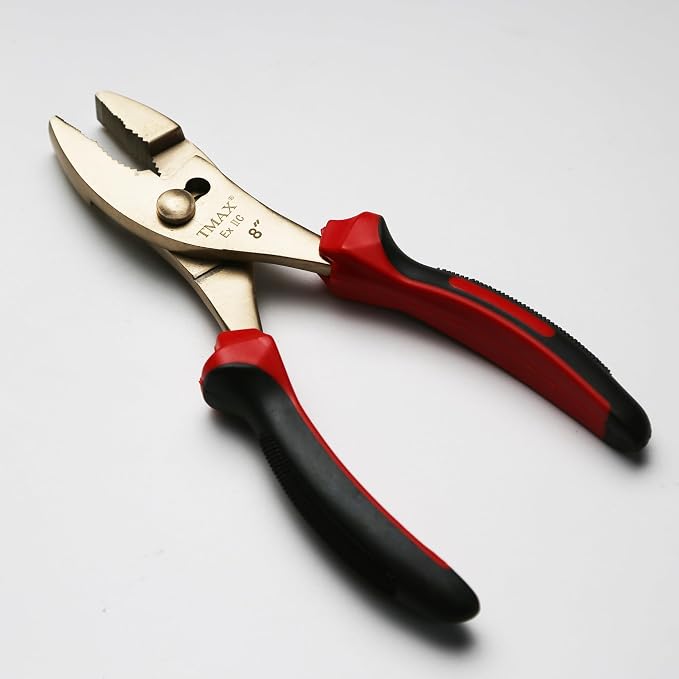 TMAX Non-Sparking 8" Slip Joint Plier, Wide Jaw Max 5/8", Aluminum Bronze | Spark Free Safety, Non-Magnetic And Corrosion-Resistant | Safety Tool For Flammable Hazardous Environment