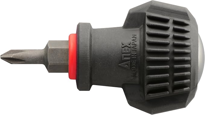 Anex Stubby Screwdriver for Stripped & New Screw Removal, 4-Pack, Philips & Flat Head, Ergonomic
