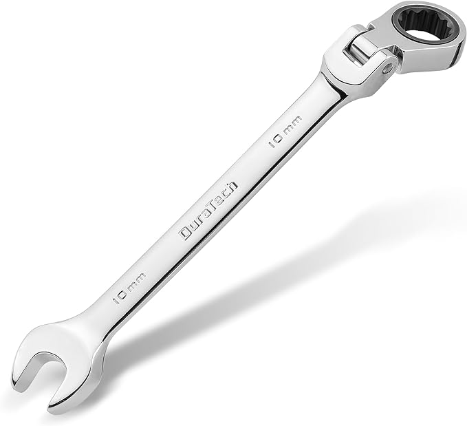 DURATECH 10mm Flex-Head Ratcheting Combination Wrench, Metric | 72-Tooth, CR-V Steel