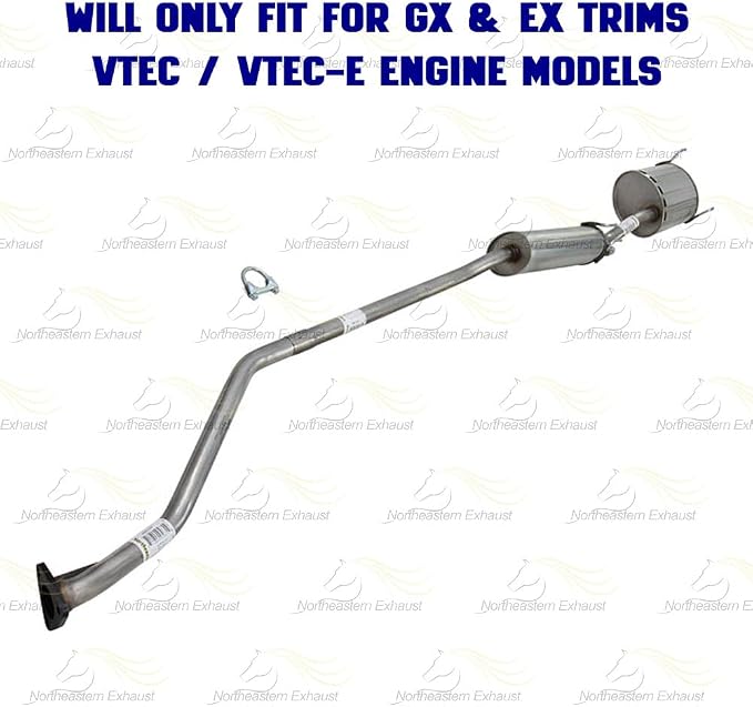 Northeastern Exhaust EPA Approved Catalytic, Resonator, Muffler System Kit Compatible for Honda Civic 2001-2005 1.7L, Include Gaskets, Clamp, and Bolt Spring, for GX and EX/VTEC and VTEC-E