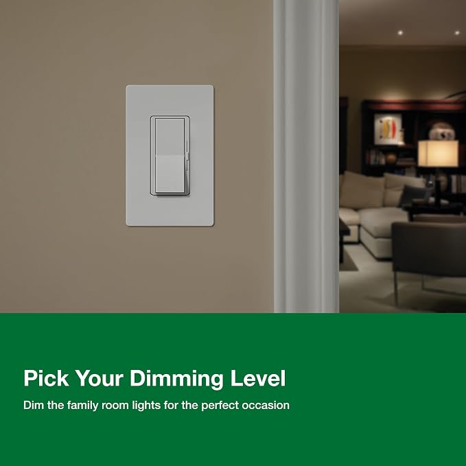 Lutron Diva LED+ Dimmer Light Switch for Dimmable LED, Halogen, and Incandescent Bulbs, 150 Watt, Single-Pole or 3-Way, DVCL-153P-WH, White (2-Pack)