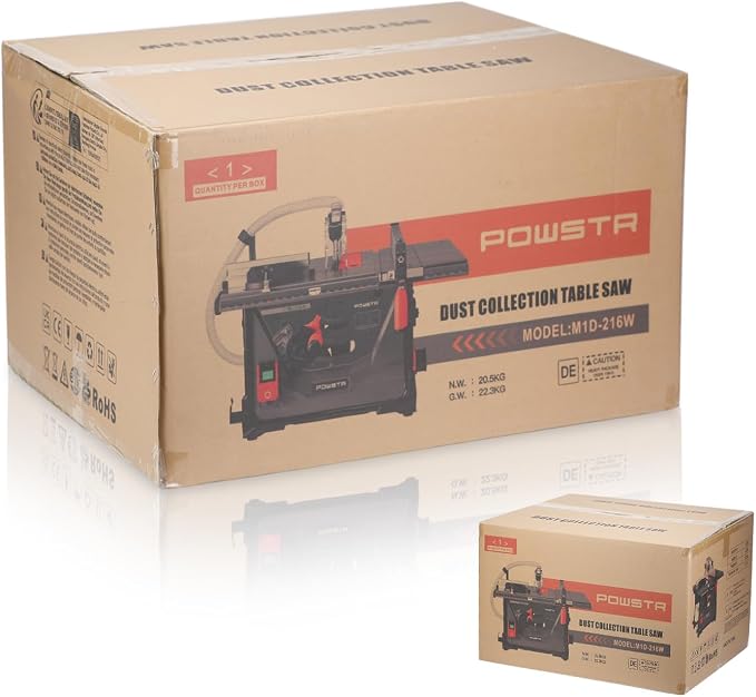Table Saw with 98% Dust Collection System,120V/15A/5000RPM,Control Console Size:17.91"x23.62",0-45° Bevelcut &90° Crosscut,for 1.57” to 2.36"Depth,Portable Table Saw Ideal for Woodworking