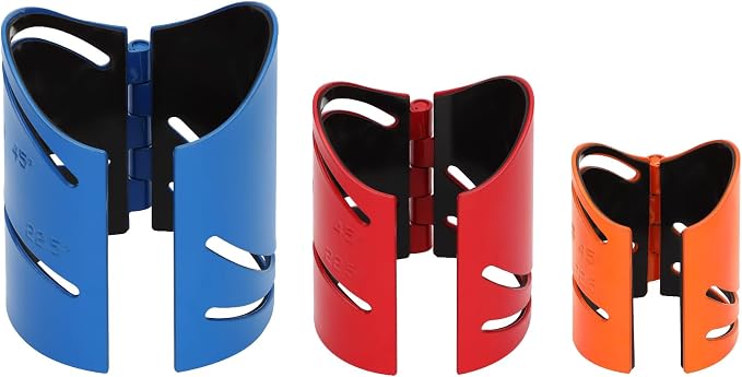 Drkerr 3Piece Magnetic Metal Pipe Cutting Guide Kit for Precision Cuts - (Includes Sizes: 1-7/8", 2-3/8", 2-7/8"), Guides Cuts at 45°, 90°, 22.5° and Saddle Cut, Pipe Marking Tool