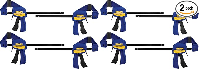 IRWIN Bar Clamp, 6", 8 Pack | QUICK-GRIP | One-Handed | Mini