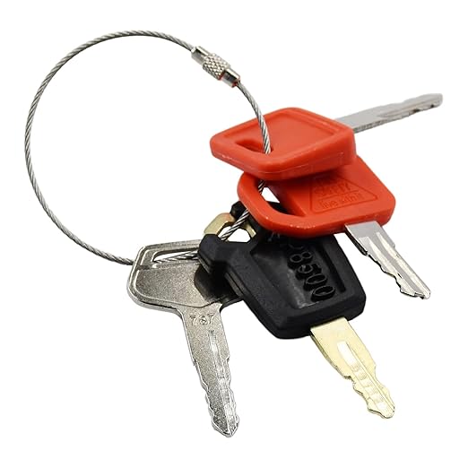 4 Packs Heavy Equipment Ignition Key Compatible with Komatsu John Deere Hitachi Cat