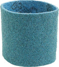 CS Unitec | 42012 | PTX Fine Fleece Nonwoven Sleeve - 3 1/2" Diameter x 4" Wide, Blue, 280 Grit, Pack of 4 - Made in Germany