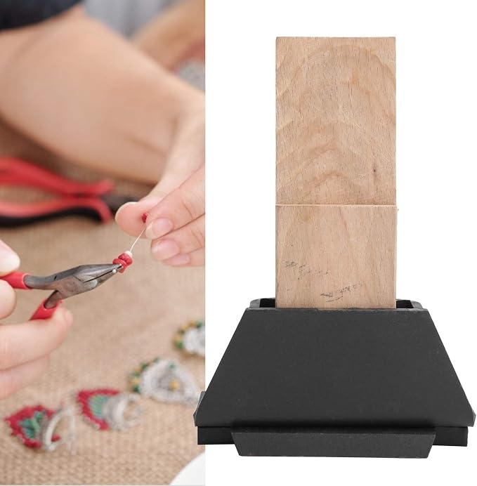 Wooden Bench Pin, Jewelry Bench Metal Holder Clamp-On Bench Tool Jewelry Making Tool for Polishing and Cutting Jewelry