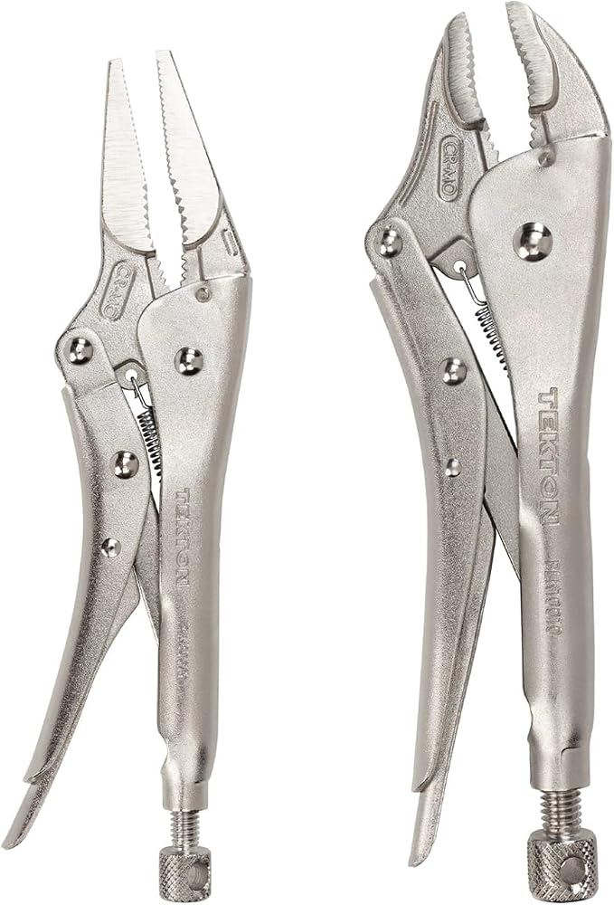 TEKTON Locking Pliers Set, 2-Piece (Curved Jaw, Long Nose) | PLK99901