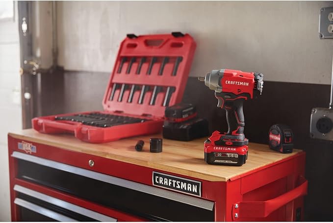 CRAFTSMAN V20 Cordless Impact Wrench, 1/2 inch, Bare Tool Only (CMCF920B)