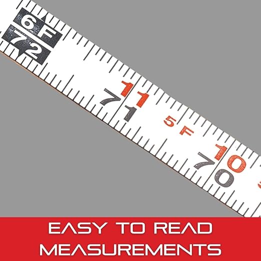 Starrett Measure Stix SM66W Steel White Measure Tape with Adhesive Backing, English Graduation Style, Left To Right Reading, 6' Length, 0.75" Width, 0.0625" Graduation Interval (1 PACK)