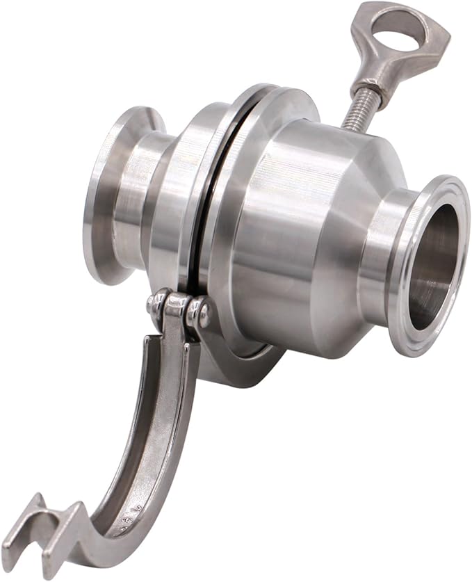 DERNORD Sanitary Check Valve - One Way Flow - 1.5" Tri Clamp Style, Stainless Steel 304, FKM Gasket (1.5" Tri Clamp Check Valve)